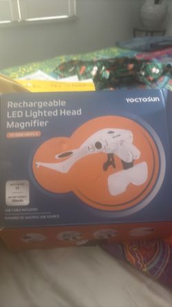 Rechargeable LED lighted head magnifier