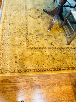Sarouk Wool hand knotted Indian rug -  8.8” x 11.8”