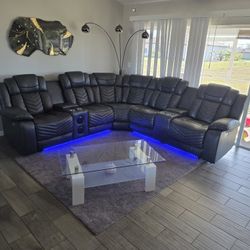 Seccional Reclinable Led Electrico 