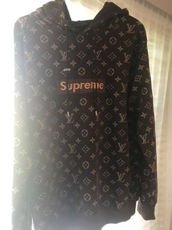 black supreme hoodie louis vuittons