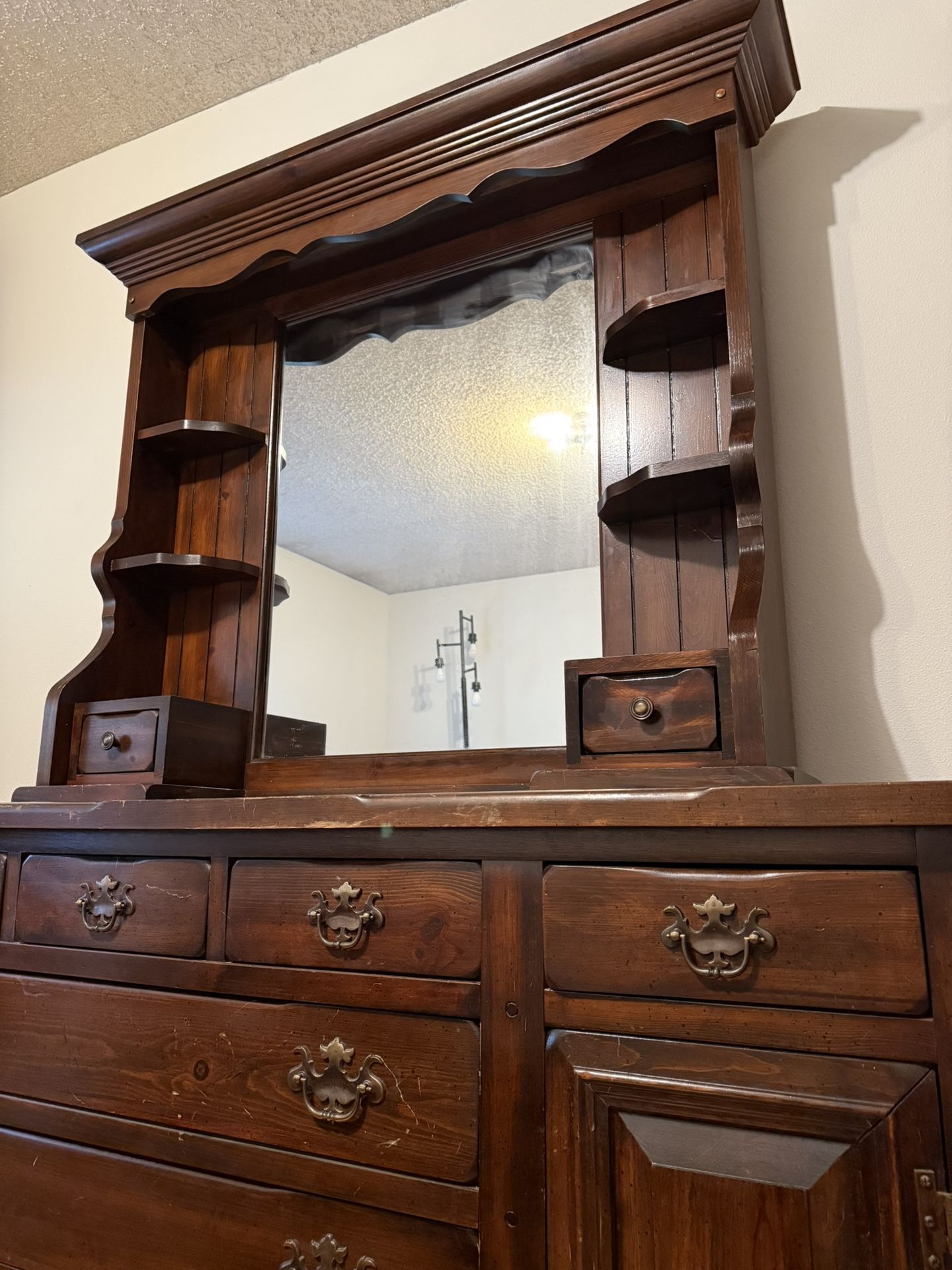 Wood Vanity Mirror + Dresser