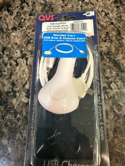 QVS USB Dual-Port Car Charger Kit