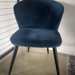 Blue Velvet Accent Chair