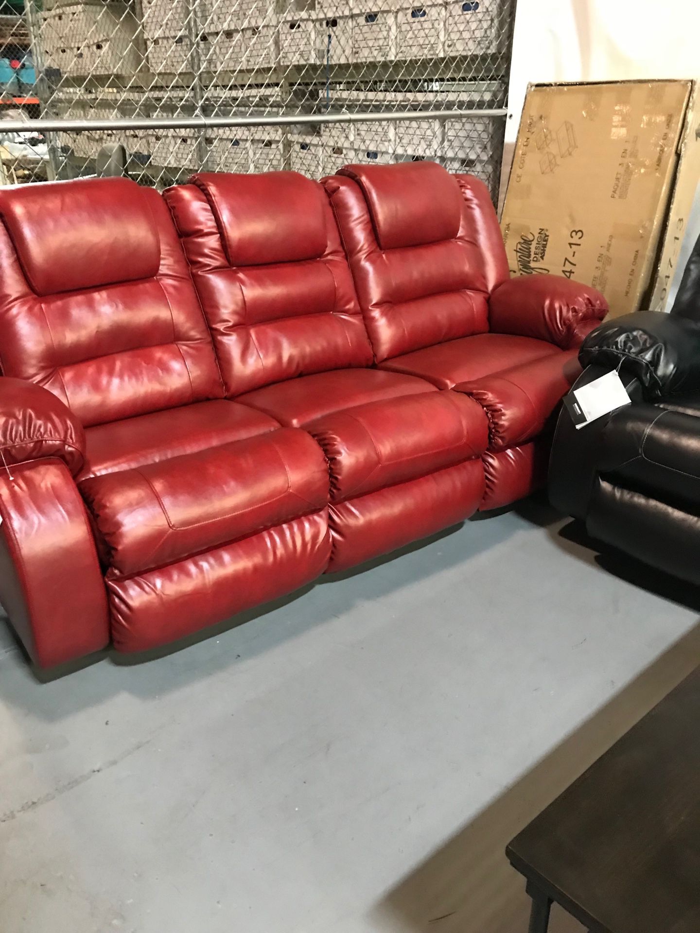 Red Leather Reclining Sofa & Loveseat from Ashley
