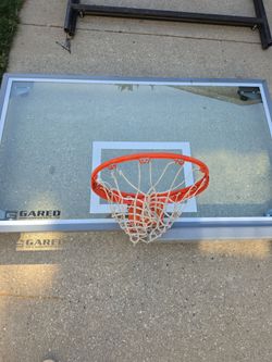 Basketball hoop and backboard