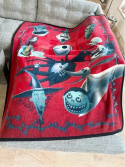 Original Disney The Nightmare Before Christmas Jack, Sally, & Zero Portrait Fleece Throw, Blanket