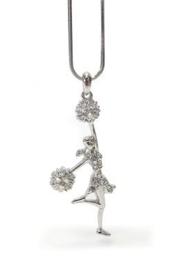 Crystal CHEERLEADER Pendant Necklace *See My Other 300 Items*