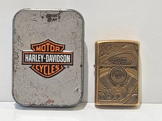 Harley-Davidson Zippo Brass Windproof Lighter V-Twin Engine Gift Tin USA Style