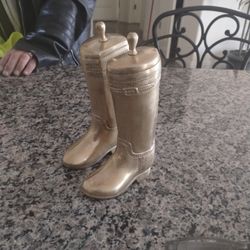 Solid Brass Boots Bookends .