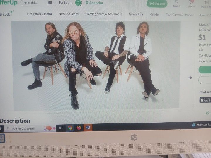 One ticket Mana Kia Forum November 22 8pm