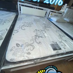 Full Mattress Deluxe White & Black Colchon Matrimonial 