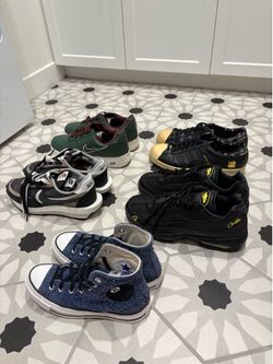 5 pairs of shoes - Nike, Adidas, Bape, Undefeated