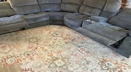 Gray Fabric Reclining Sectional Sofa