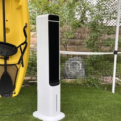 Evaporative Air Cooler - 41" Portable Cooling Fan Swamp Cooler with 4 Ice Packs and Remote, Quiet Bladeless Tower Fan Blow Cold Air, 120° Oscillation 