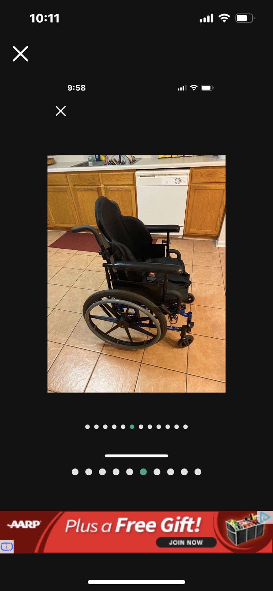 Wheelchair- Invacare MVP Pediatric Wheelchair With J2 Backrest + Footrests + Quick Release Wheels + 16” Seat Width +