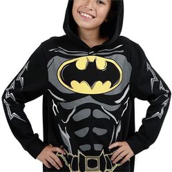Youth Boys DC Comic Book Batman Cosplay Hooded Sweatshirt W/ Cape size XL