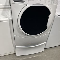 Front load washer with pedestal, works perfect with warranty  Payments & delivery available