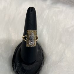 14 Karat Gold Virgin Mary Ring