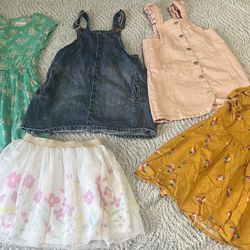 Girl Overalls And Dresses Size 4t Lot