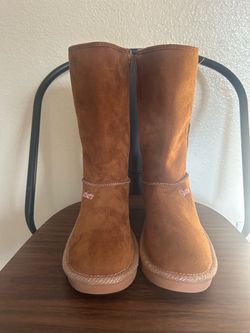 Skechers Girls Brown Pink Faux Fur Winter Boots – Kids Size 4