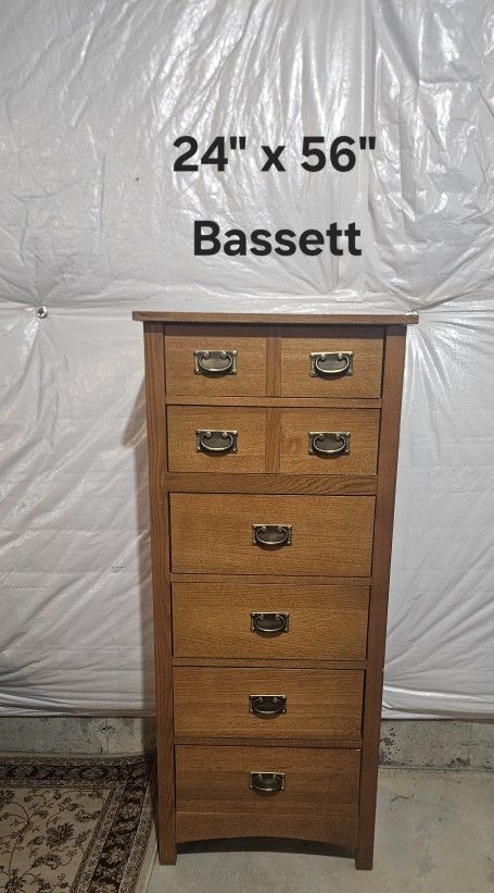 Bassett Tall Dresser Heavy Sturdy 24"×56" 