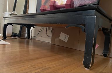 Long Low Black Wood Table