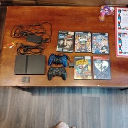 PS2 Slim Bundle Console With 5 Games