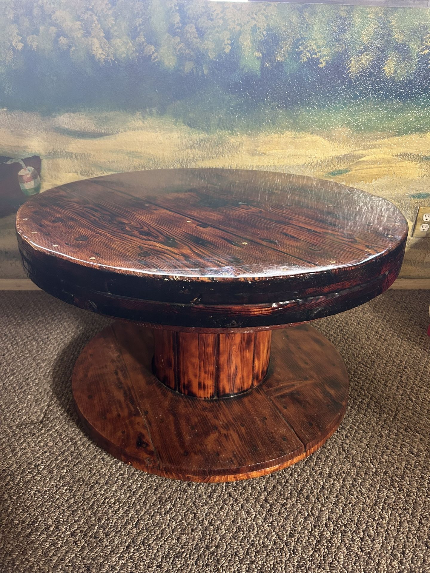 Vintage Wooden Spool Coffee Table