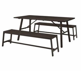 StyleWell 3-Piece Metal Outdoor Dining Set Brown