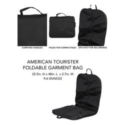 American Tourister 48" Luggage Garment Travel Suit Bag Zippered Handles Blk NWT 