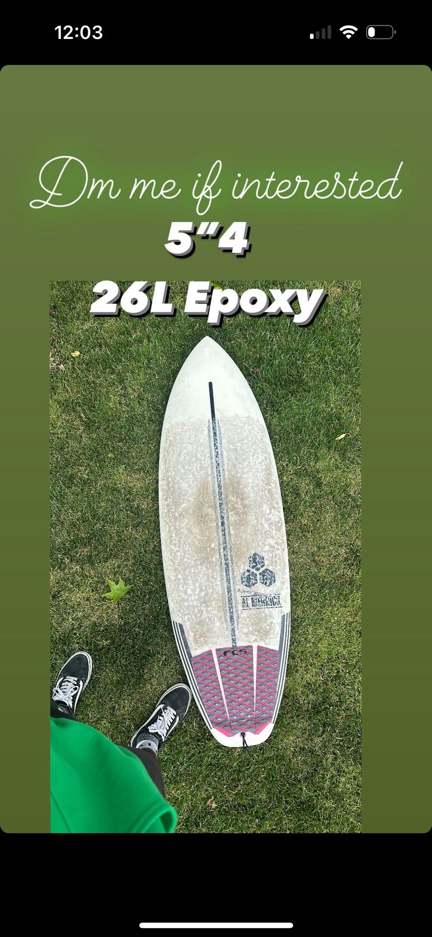Surfboard. 5”4 26L Epoxy
