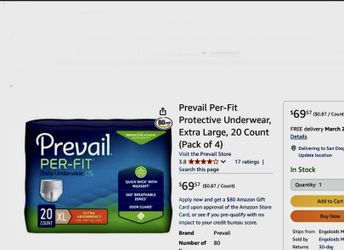 Disposable Adult Underwear 80 Count