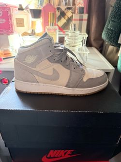 Nike Air Jordan 1 Mid Grey Suede Sneakers