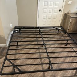 King Size Bed Frame With LED And Charging Station