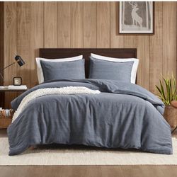 Woolrich King Duvet Cover Set Cotton Stone Washed, Oversized Duvet Cover for King Size Bed, All Season Soft King Size Bedding Cover, McKenzie, King/Ca