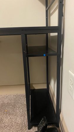 Black Metal Desk with Shelving Unit