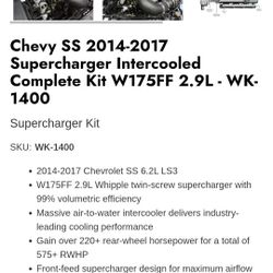 Chevy SS Whipple Supercharger