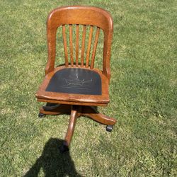 Antique Oak Desk Chair 