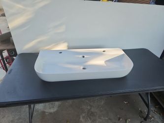 Double white bathroom sink vanity
