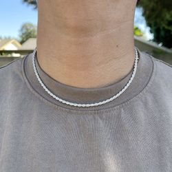 Silver Rope Link Chain 18”