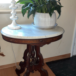 Oval parlor marble table