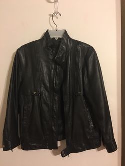 Motorcycle woman leather jacket, designed