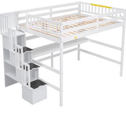 Full Size Loft Bed With Desk