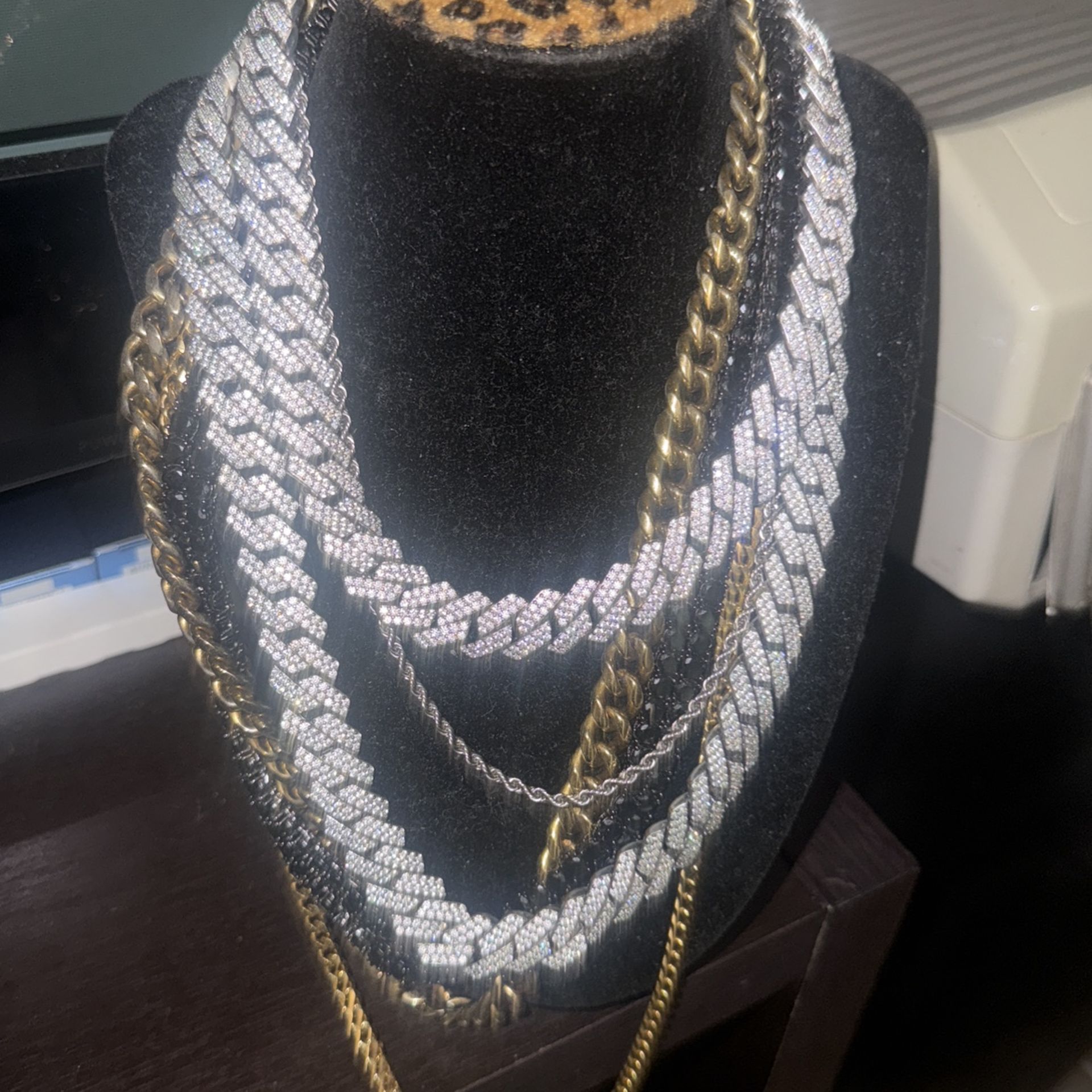Cuban Zirconia Link Necklaces