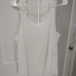 Shein Pretty Tank Top (XXL) White 