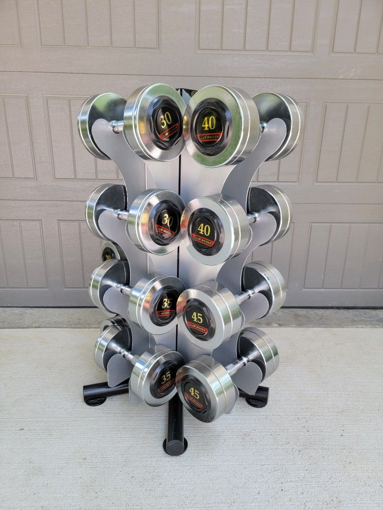 Club weider tower rack dumbbell set sale