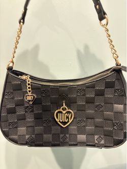 Juicy Couture Black Checkered Shoulder Bag
