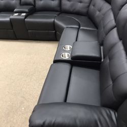 Tufted Reclining Sectional Couch