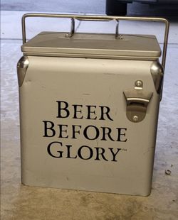 Beer Before Glory Metal Cooler with Bottle Opener