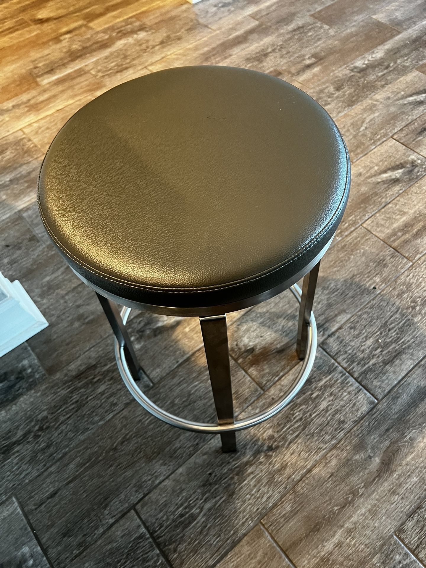 Gray Leather Bar Stools